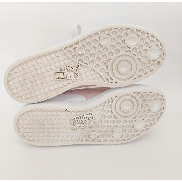 Puma Club 5v5 White Pink Suede T-Toe Sneakers 400802-03 Womens Size 5 - Picture 4 of 5